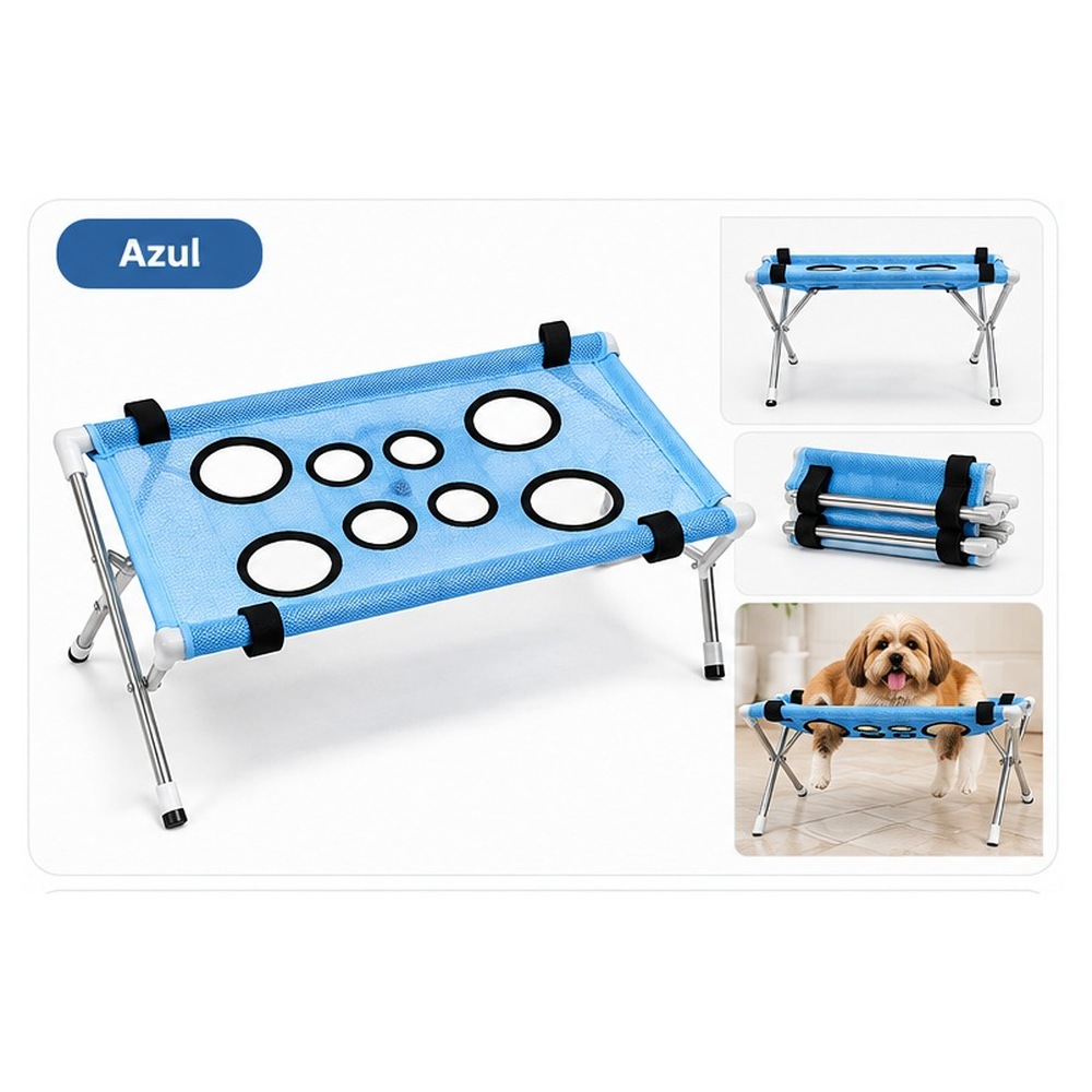 Suporte Dobrável para Banho e Cuidados de Cães e Gatos — PetFix, cor Azul