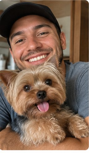 Pessoa com pet, foto ilustrativa